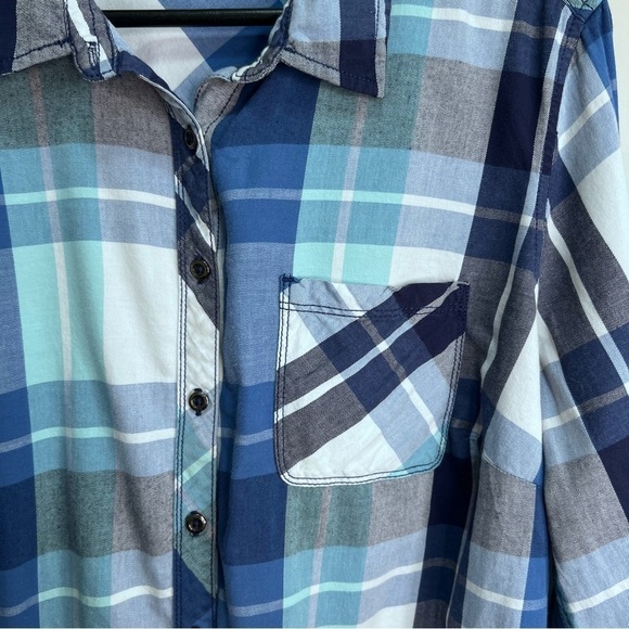 Pennington's DC Jeans Blue Plaid Button Down Shirt Size 1x - Picture 5 of 9